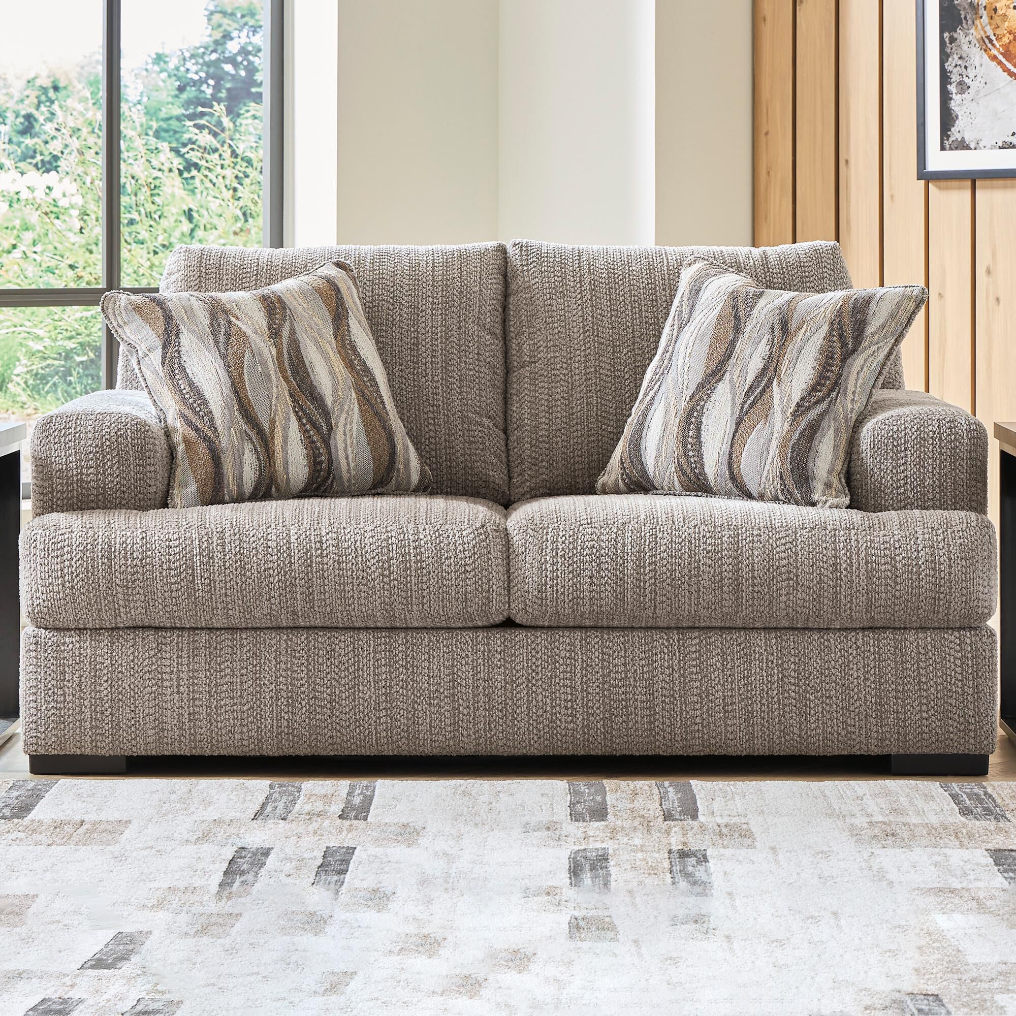 Ashley Lofwood Stationary Loveseat in Fossil