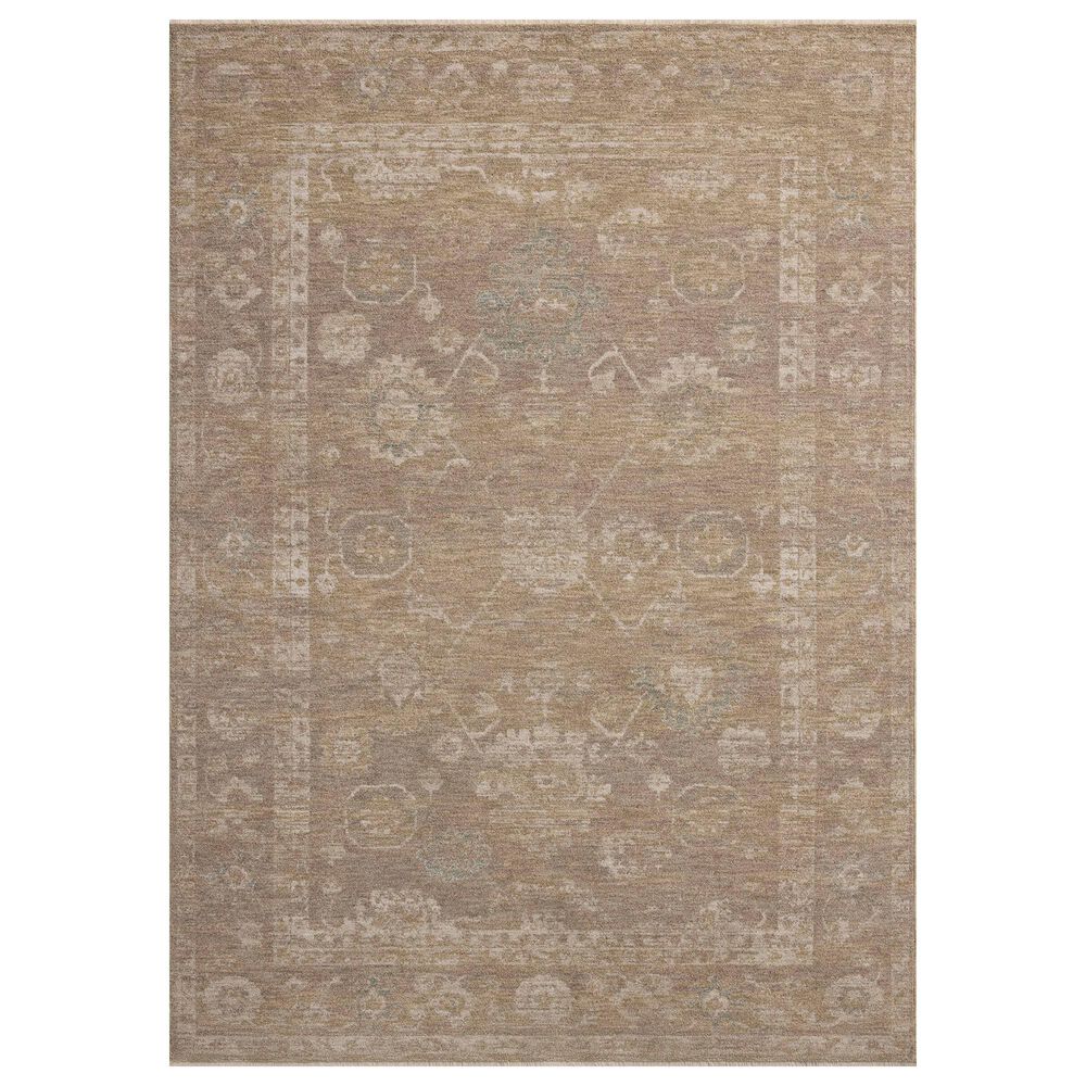 Loloi II Louisa 5"3" Round Taupe and Gold Area Rug, , large