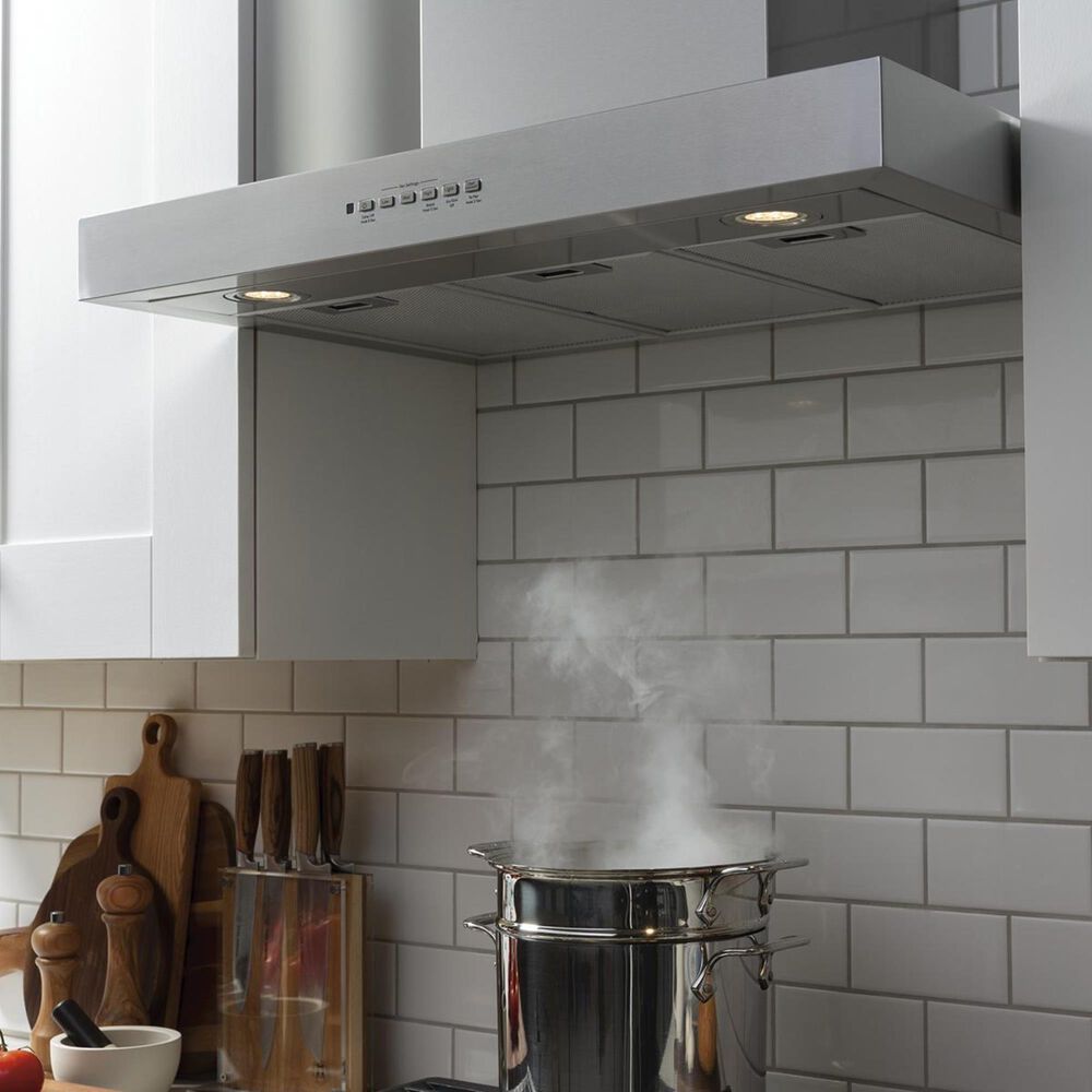GE Profile 30 Designer Wall Mount Hood with Dimmable LED Lighting in Stainless Steel, , large
