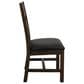 Fallridge Dark Teak Dining Side Chair in Stained Dark with Faux Leather Seat, , large
