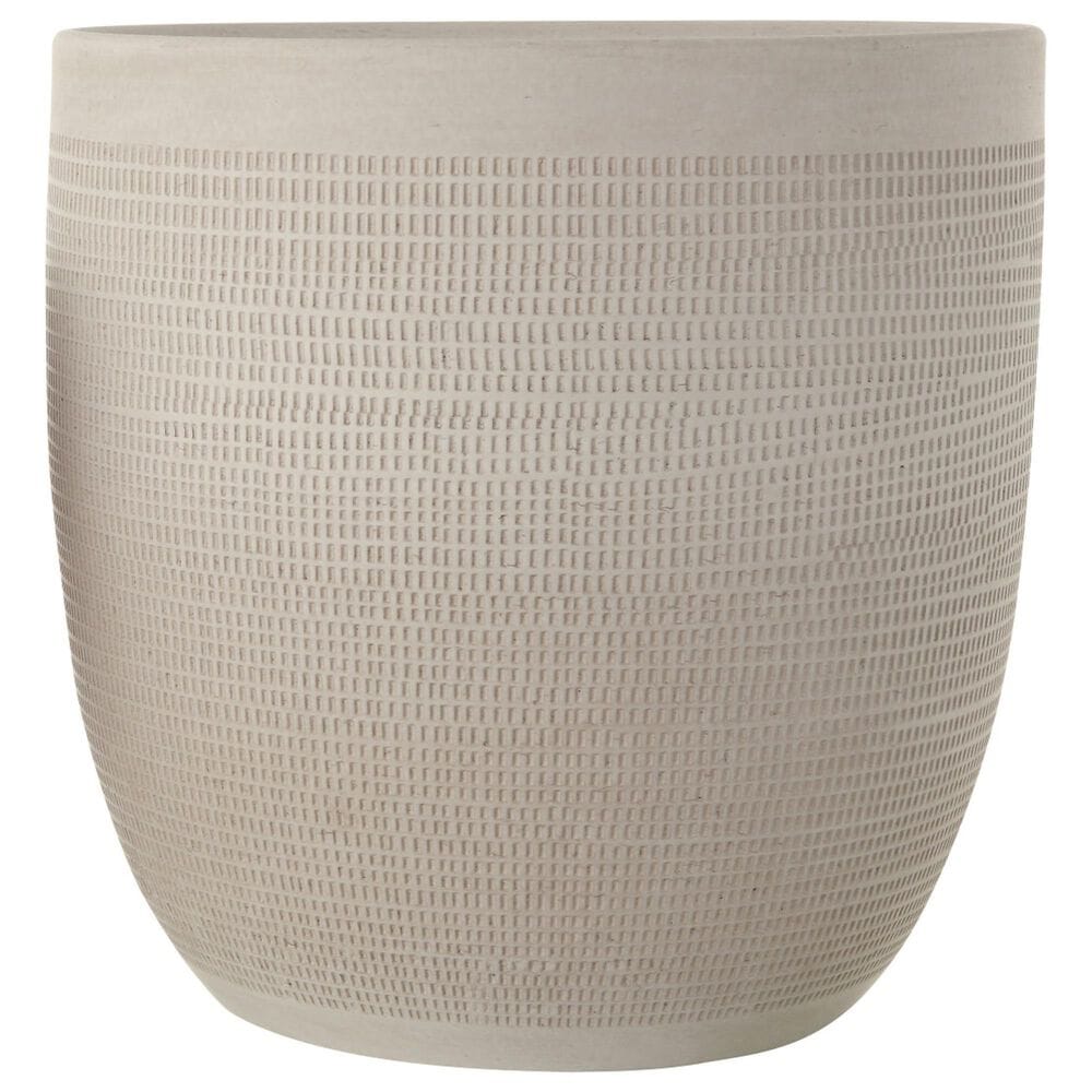 Creative Coop Coastal Embossed Textured Stoneware Planter in Matte White, , large