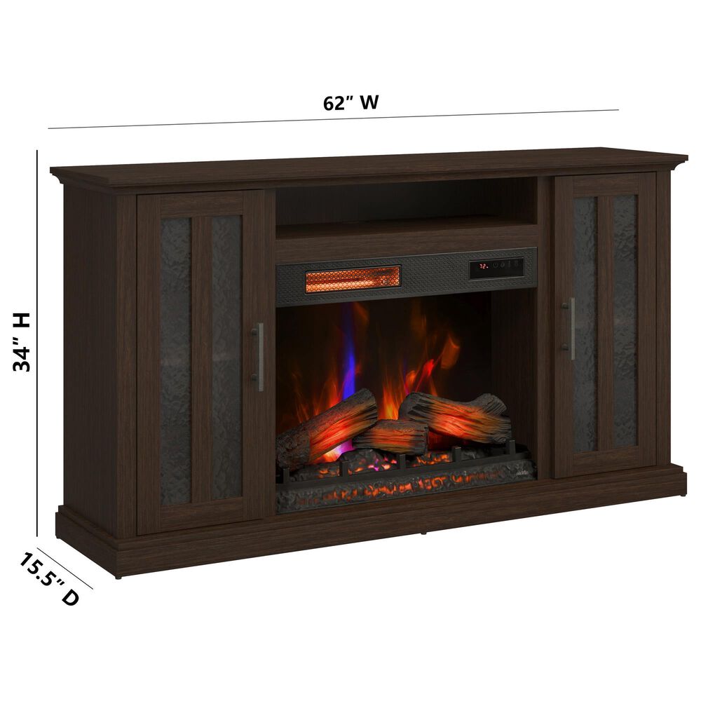Classic Flame 62" TV Stand with Electric Fireplace in Stromburg Oak, , large