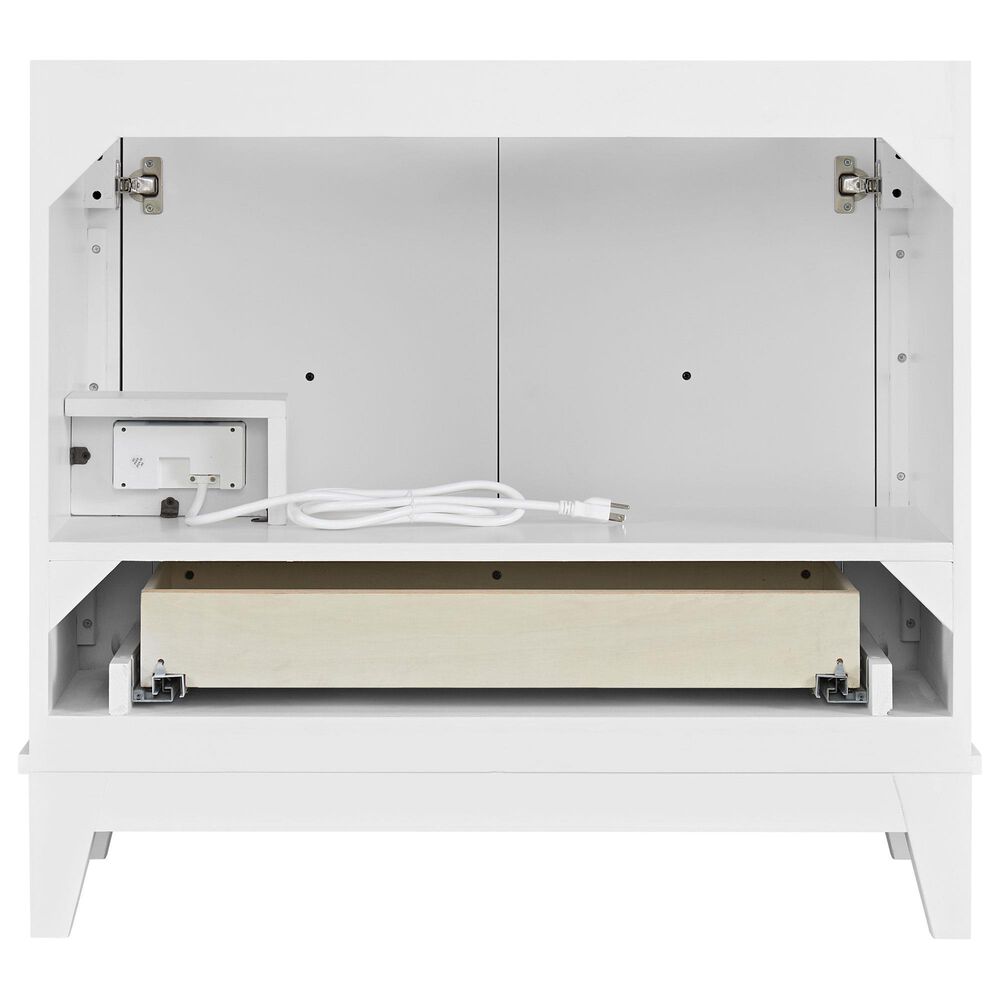 37B Kinsale 36" Single Bathroom Vanity Cabinet in Bright White with White Composite Stone Top and Backsplash, , large