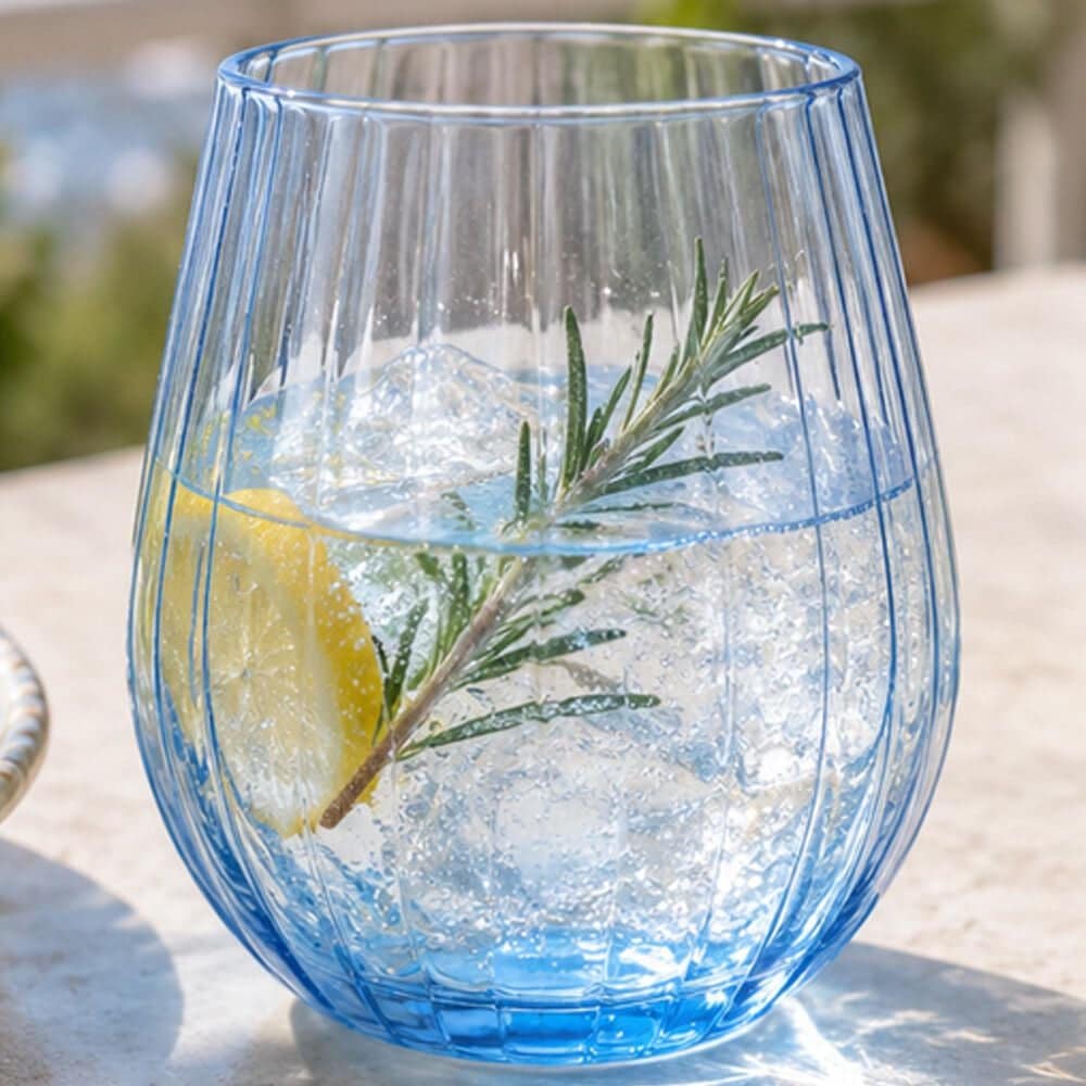 LeadingWare Linea 20 Oz Stemless Wine Glass in Blue, , large