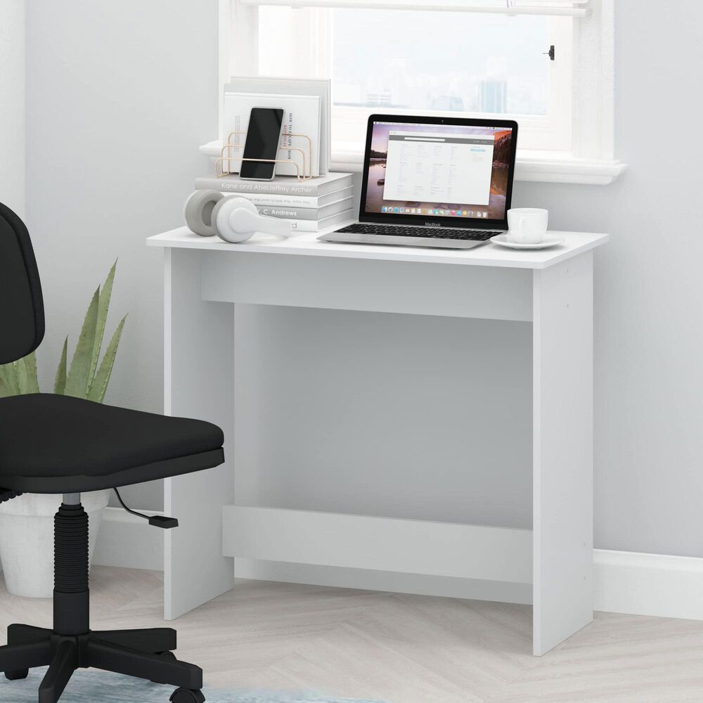 HOMLUX Modern Computer Desk in White, , large