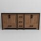 Lexora Home Ziva 80" Double Bathroom Vanity in Rustic Barnwood with 2 cm White Cultured Marble Top and Rectangular Sinks, , large