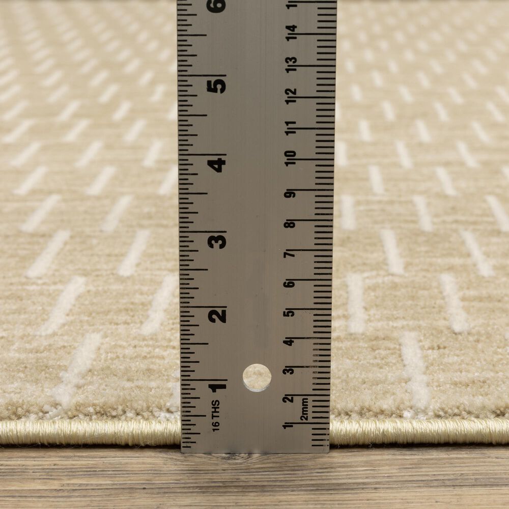 Oriental Weavers Oliver Gold and Beige 7'10" x 10'10" Area Rug, , large