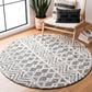 Safavieh Micro-Loop MLP203A 5" Round Ivory and Black Area Rug, , large