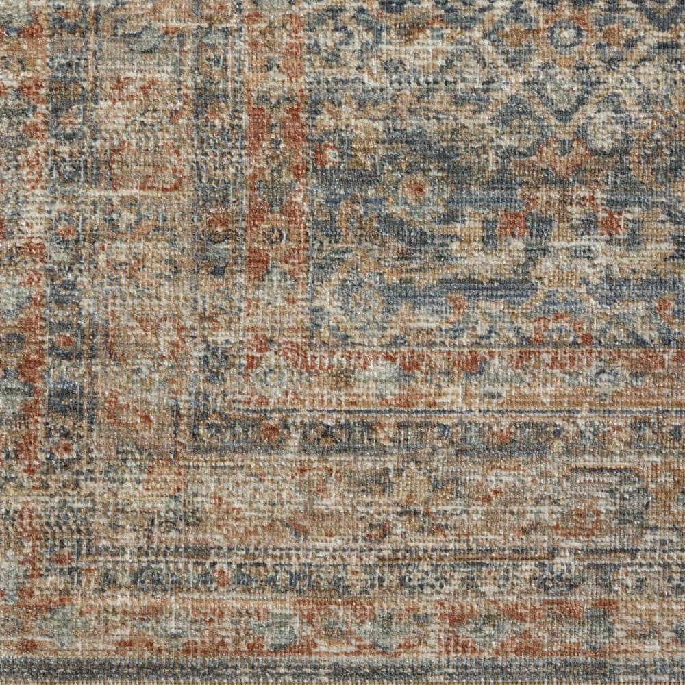 Loloi Heritage 6&#39; x 9&#39; Blue and Rust Area Rug, , large