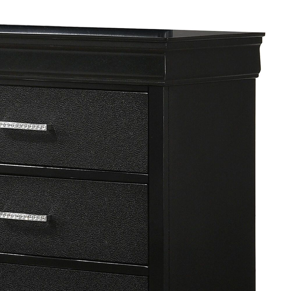 Crown Mark Amalia 6-Drawer Dresser in Black, , large