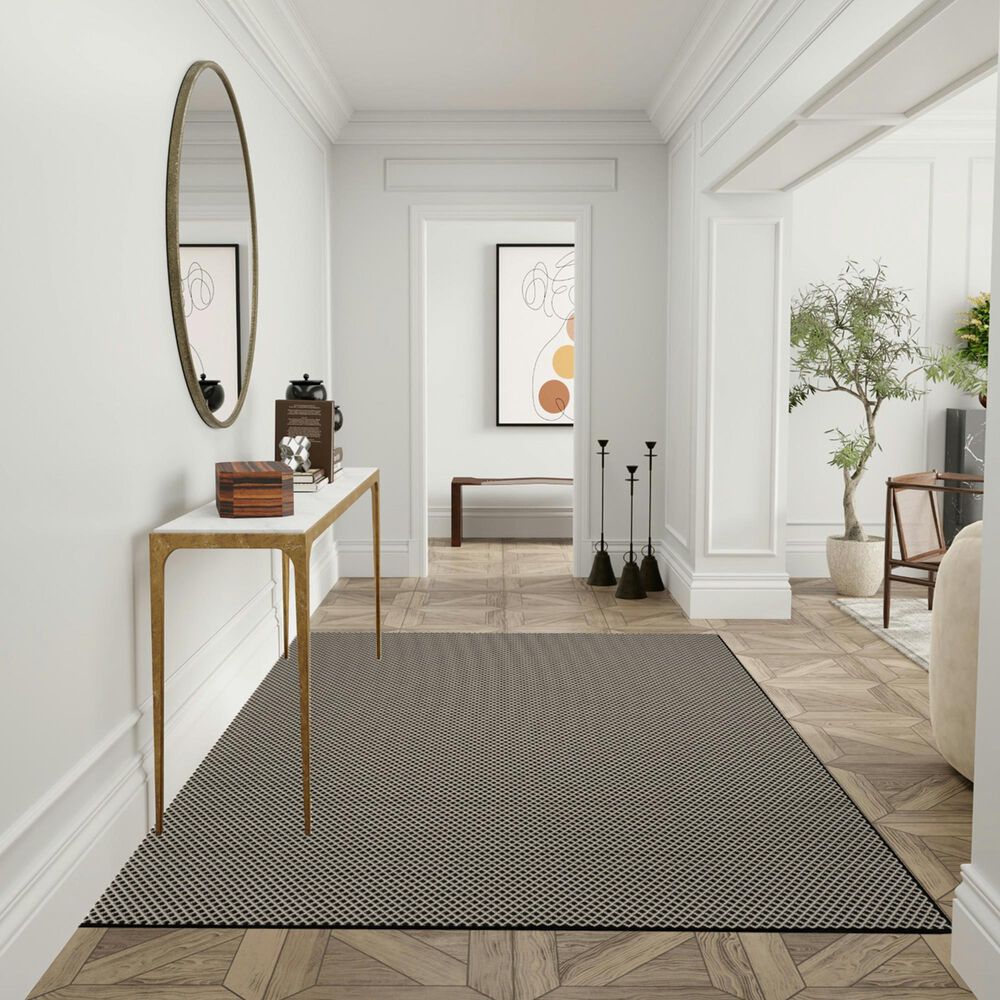 Nourison Courtyard Black and White 6&#39; x 9&#39; Indoor/Outdoor Area Rug, , large