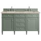 James Martin Brittany 60" Double Bathroom Vanity in Smokey Celadon with 3 cm Tajnar Eclos Top and Rectangular Sinks, , large