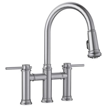 Blanco Empressa Pull-Down Bridge Faucet 1.5 GPM in PVD Steel, , large