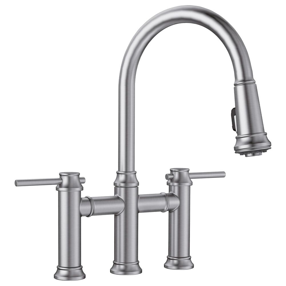 Blanco Empressa Pull-Down Bridge Faucet 1.5 GPM in PVD Steel, , large