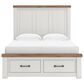 Ashley Savonport Queen Storage Panel Bed in White and Brown, , large