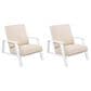 Hearth and Haven Outdoor Lounge Chair with White Frame in Beige (Set of 2), , large