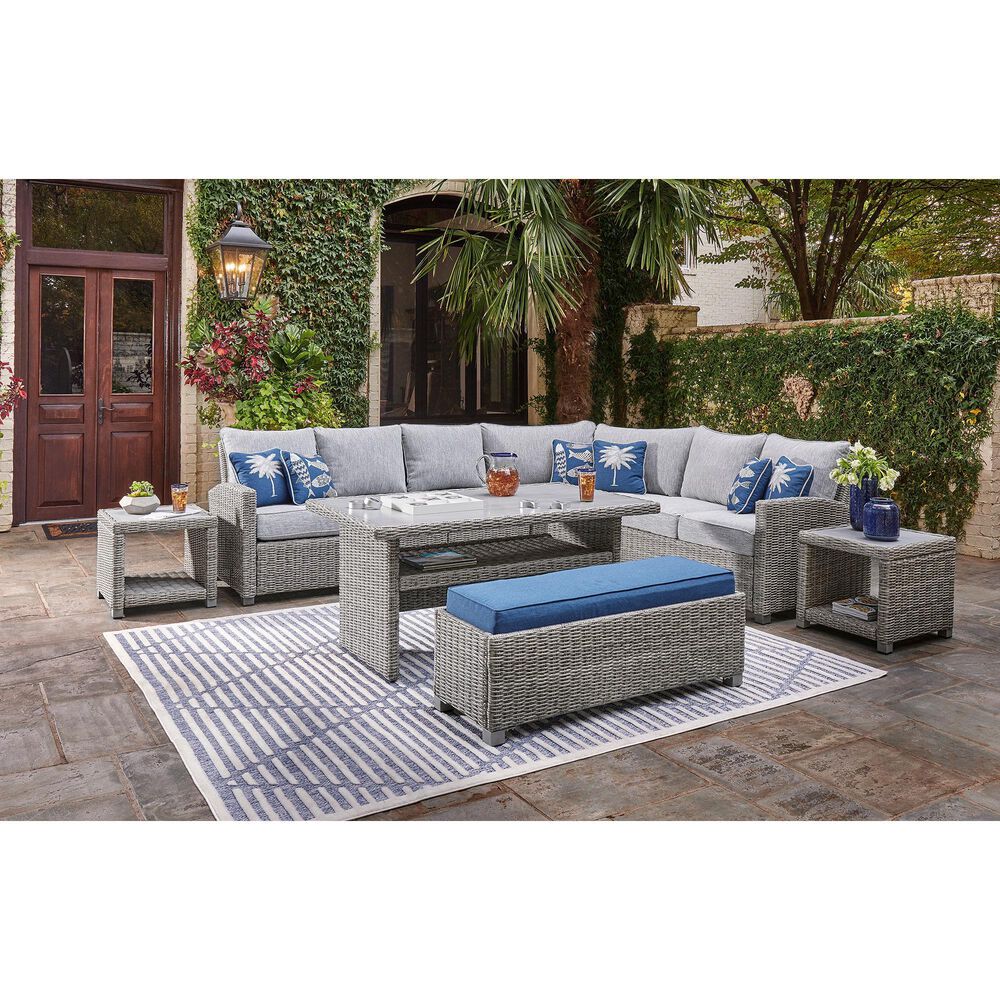 Ashley Naples Beach 4-Piece Outdoor Sectional in Gray, , large