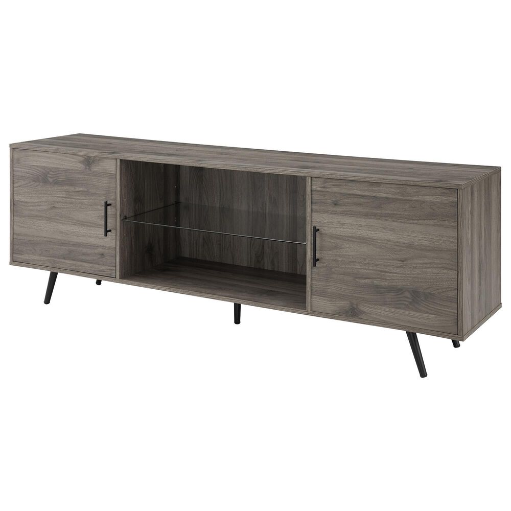 Walker Edison Nora 70&quot; TV Stand in Slate Grey, , large