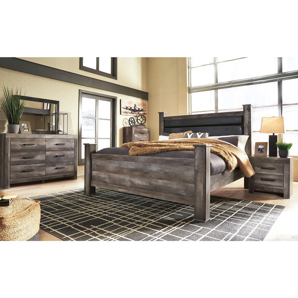 Ashley Wynnlow King Poster Bed in Gray, , large