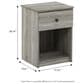 HOMLUX 1-Drawer Modern Nightstand with Knob Handle in French Oak Grey, , large