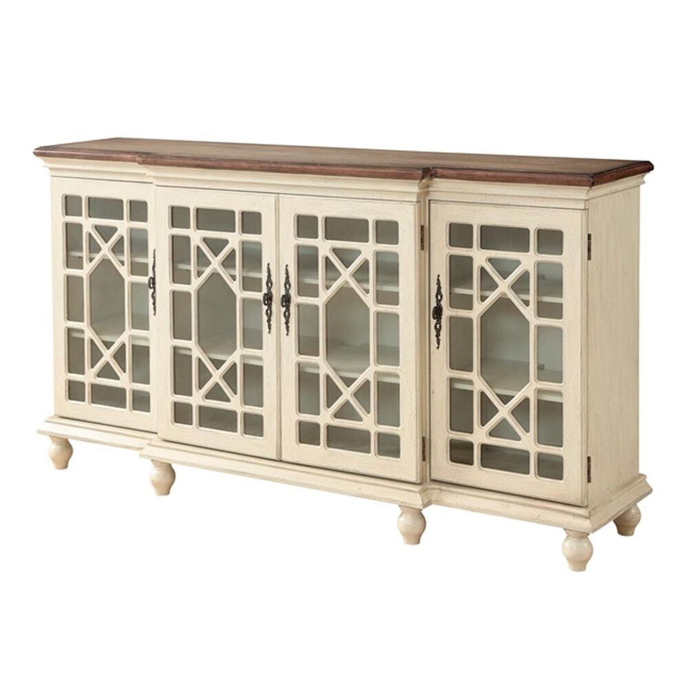 Shell Island Furniture 4-Door Credenza in Mills Textured Ivory, , large