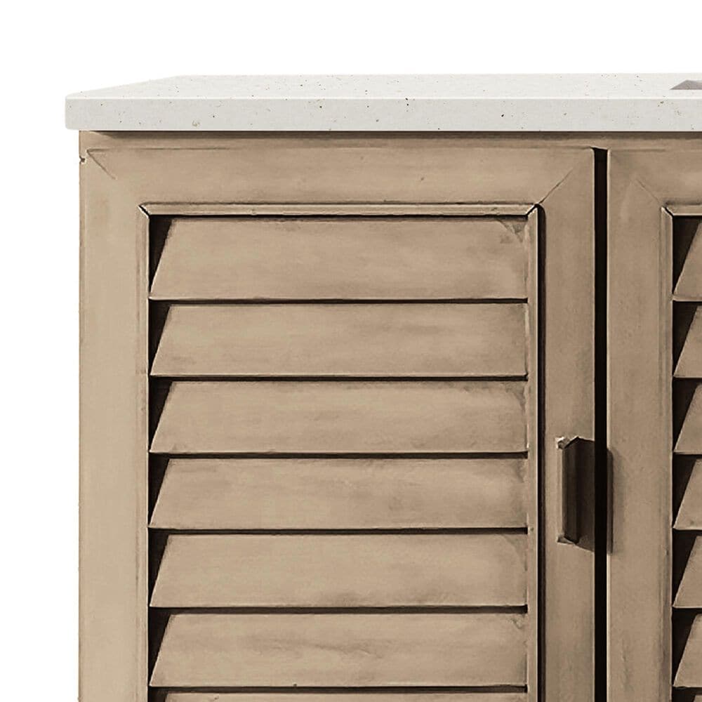 James Martin Vanities Portland 48&quot; Single Bathroom Vanity in Whitewashed Walnut with 3 cm Lime Delight Quartz Top and Rectangular Sink, , large