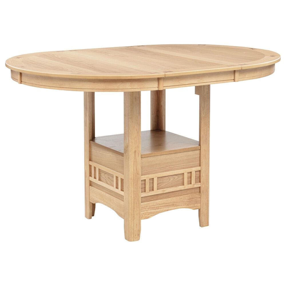 Pacific Landing Lavon 5-Piece Oval Counter Height Dining Set in Light Oak, , large
