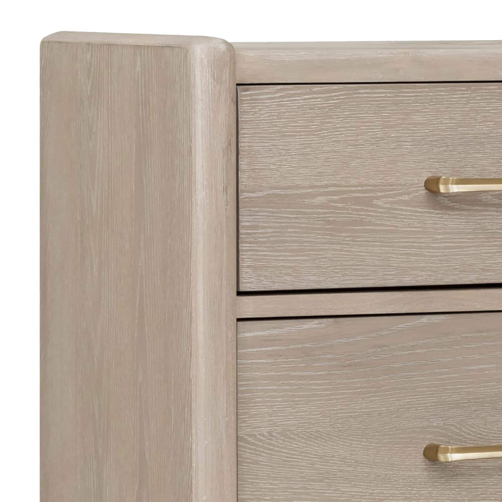 Urban Home Gardenia 2-Drawer Oak Wood Nightstand in Chai