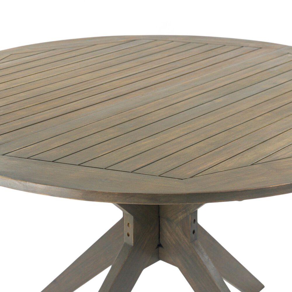 Hearth and Haven Stanford Outdoor Round Dining Table in Gray - Table Only, , large