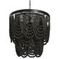 Creative Coop Laurel 2-Tier Draped Wood Bead Chandelier in Black, , large
