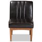 Baxton Studio Daymond Side Chair with Dark Brown Faux Leather in Walnut Brown, , large
