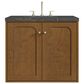 James Martin Laurent 30" Single Bathroom Vanity in Honey Oak with 3 cm Parisien Bleu Silestone Top and Rectangular Sink, , large