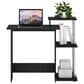 HOMLUX 40" Computer Desk with Open Side Shelves in Americano and Stainless Steel, , large