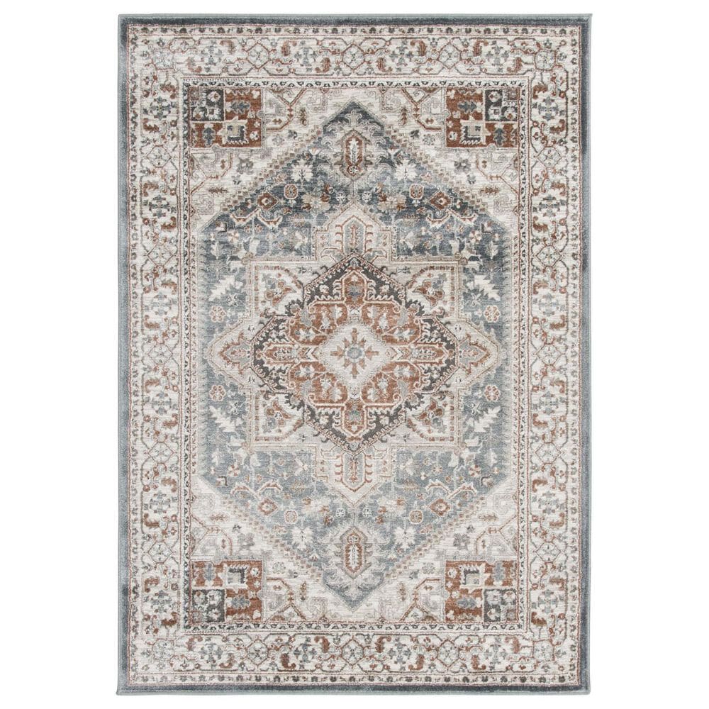 Central Oriental Landscape Nash 5" x 7"6" Harbour and Canyon Rose Area Rug, , large
