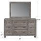 Davis International Traditional 9 Drawer Dresser and Mirror in Gray, , large