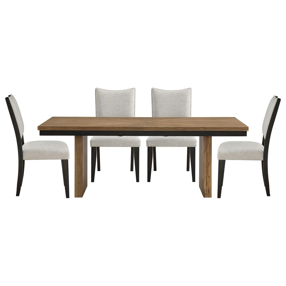 Steve Silver Roatan Dining Table and 6 Dining Chairs in Natural and Black, , large
