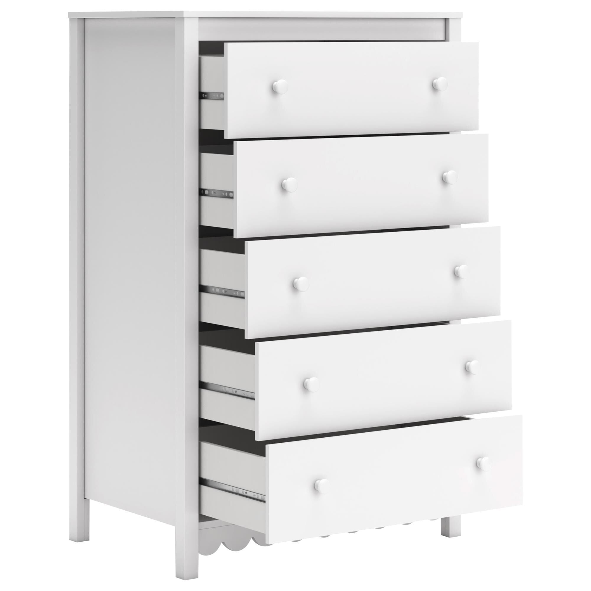 Ashley furniture ホワイト タンス 5段 Ashley Hallityn 5-Drawer Chest in Matte White