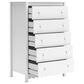 Ashley Hallityn 5-Drawer Chest in Matte White, , large