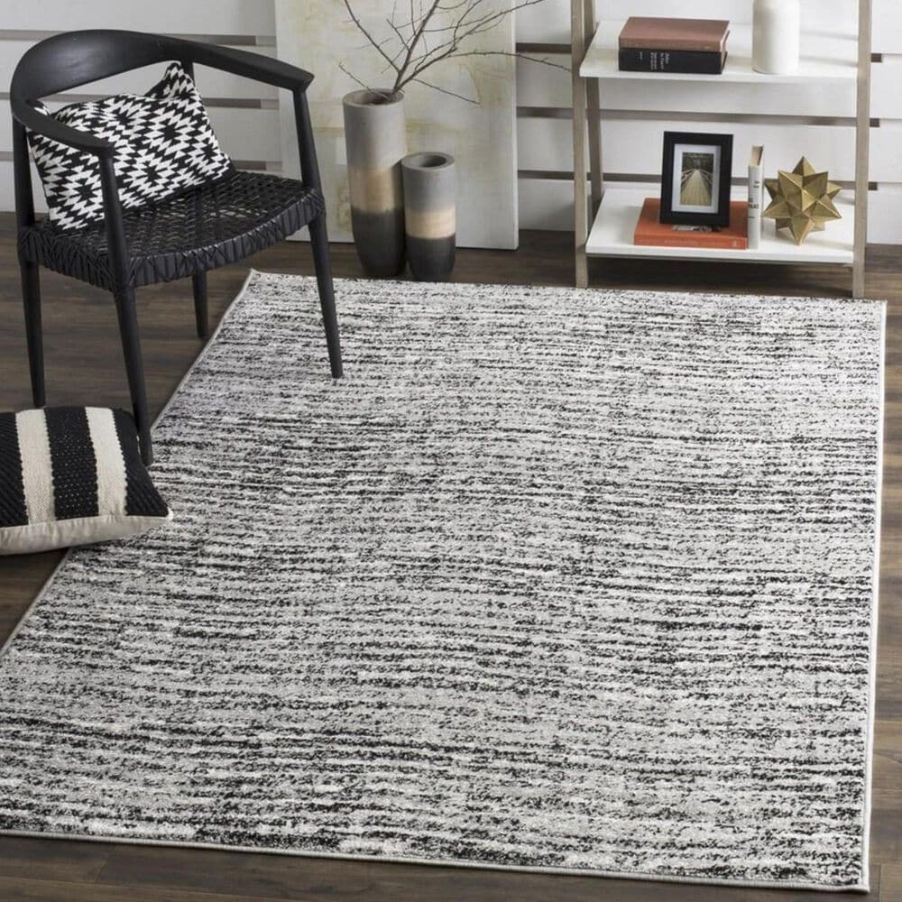 Safavieh Adirondack ADR117A 4" x 6" Black and Silver Area Rug, , large