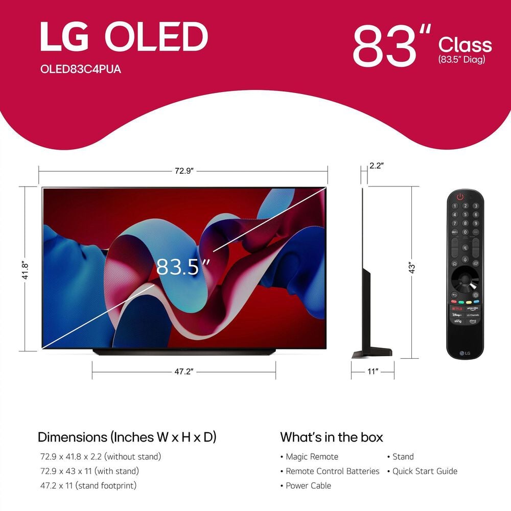 LG 83&quot; Class C4 Series OLED evo 4K Ultra HD in Black - Smart TV, , large