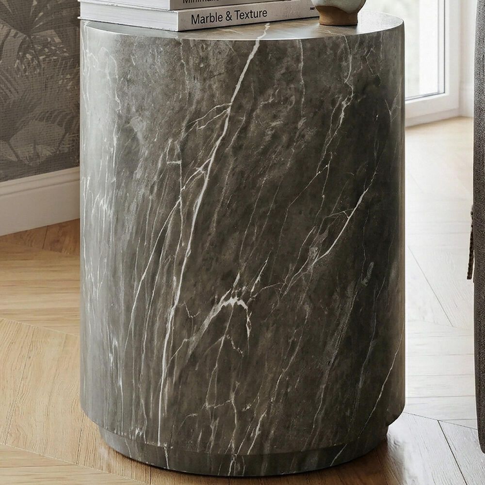Furniture of America Karvyn 14" Side Table in Brown Gray, , large