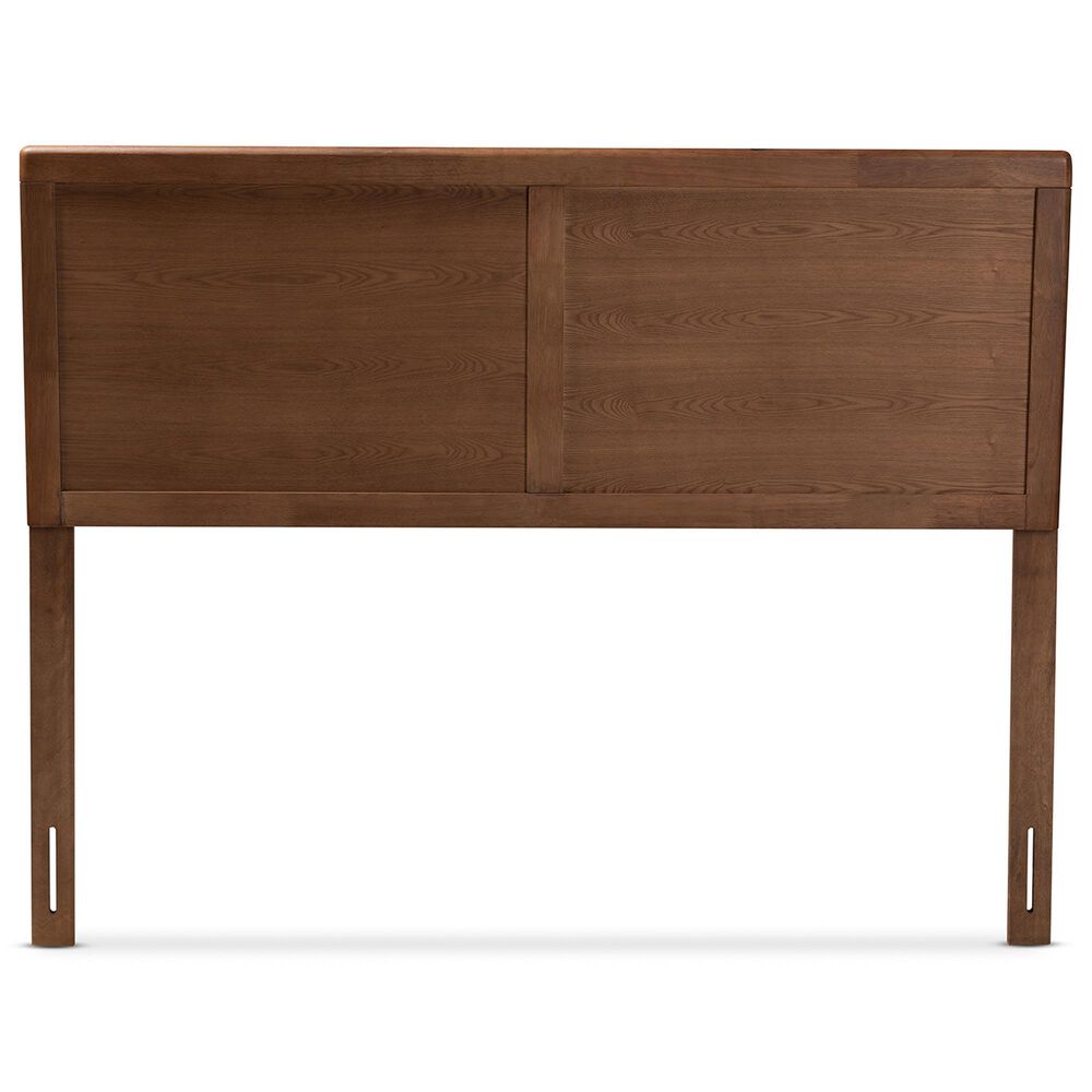 Baxton Studio Raya King Panel Headboard in Walnut Brown, , large
