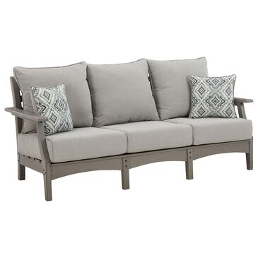Signature Design by Ashley Visola Stationary Sofa with Cushion in Gray, , large