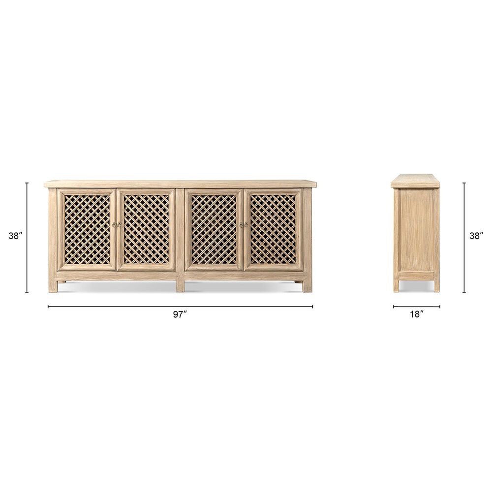 Jennifer Taylor Home Arden 97" 4-Door Sideboard in Heritage Light Natural Brown, , large