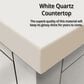 Lexora Home Castor 60" Double Bathroom Vanity in White with White Quartz Top, Rectangular Sinks and 28" Mirrors, , large