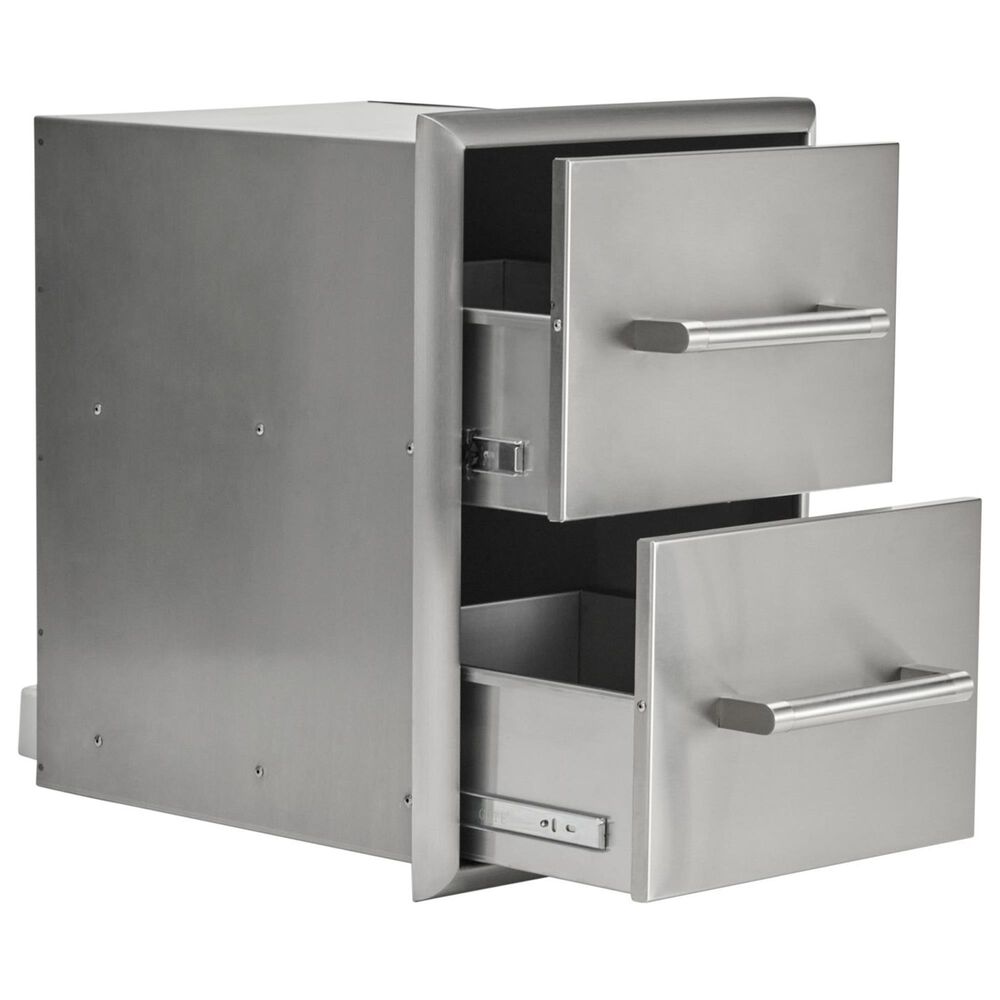 Coyote Outdoor 16&quot; Double Storage Drawer in Stainless Steel, , large
