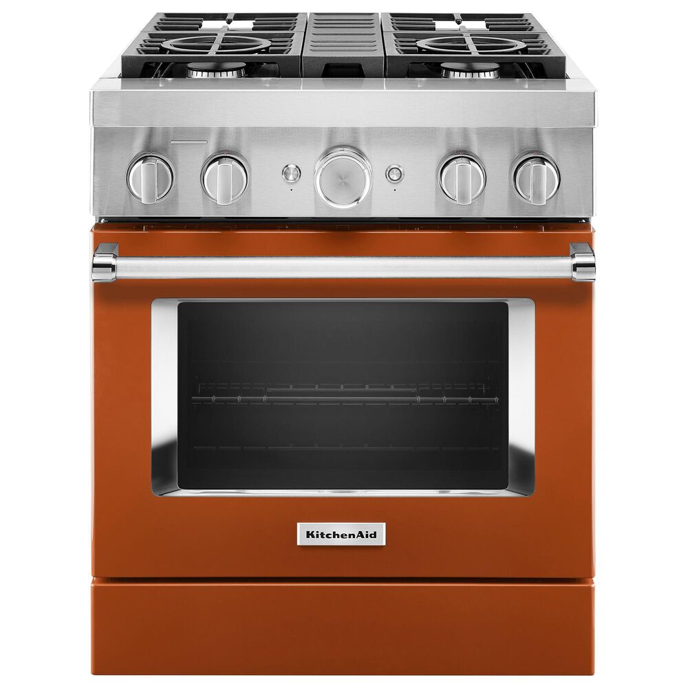 KitchenAid 4.1 Cu. Ft. Freestanding Dual Fuel Range with True Convection in Scorched Orange, , large