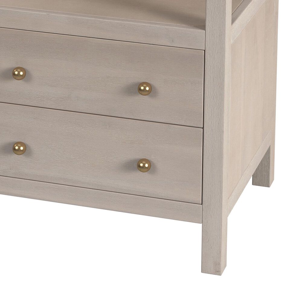 Butler Specialty Company Nora 2 Drawer Nightstand with Open Shelf in Antique Taupe, , large