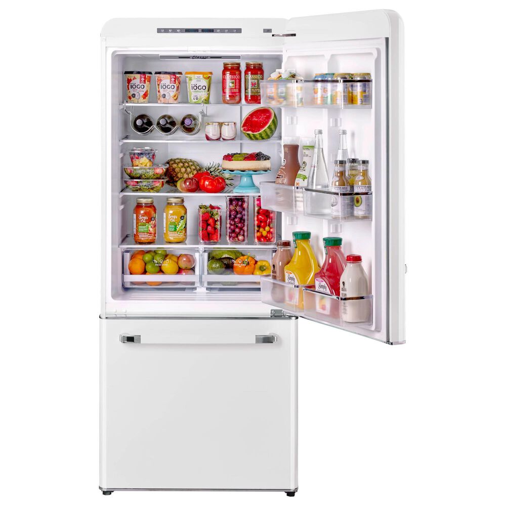 Unique Appliances Classic Retro 18 Cu. Ft Bottom Freezer Refrigerator in Marshmallow White, , large