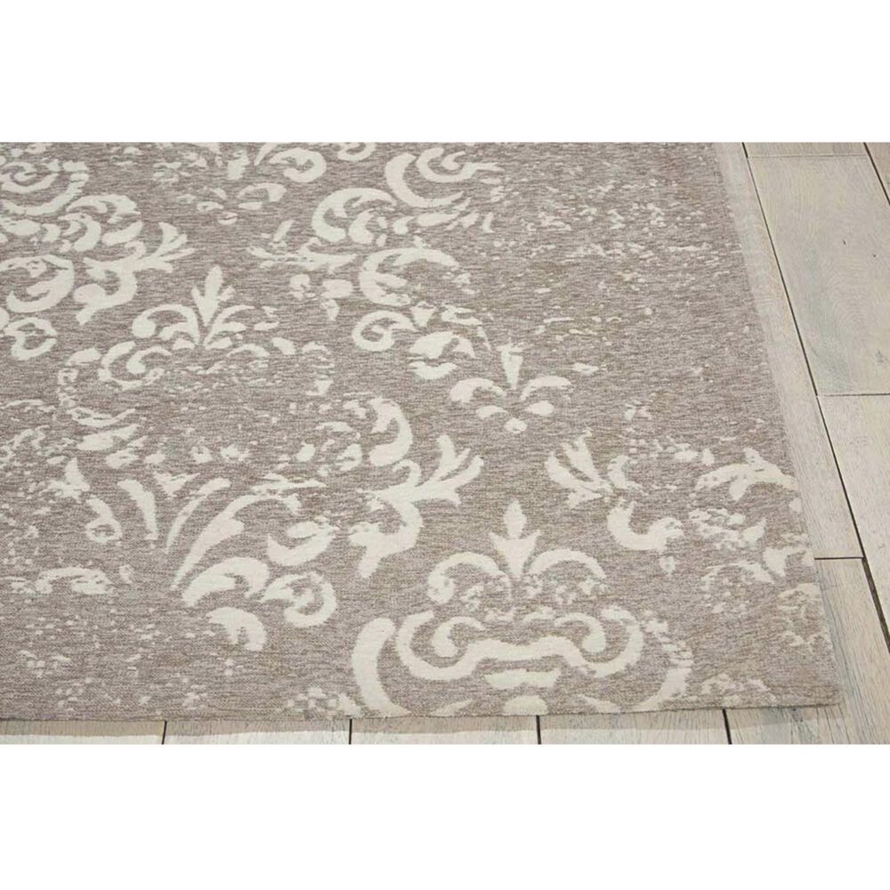 Nourison Damask DAS03 5&#39; x 7&#39; Ivory and Grey Area Rug, , large